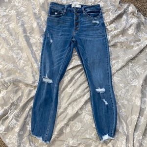 Abercrombie high rise ankle jeans
